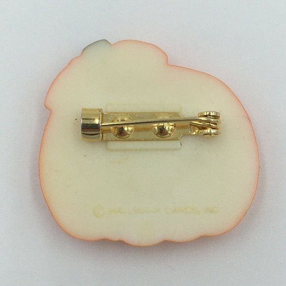 Orange Pumpkin Pin Resin Brooch, Vintage Halloween, 1” - Picture 2 of 2